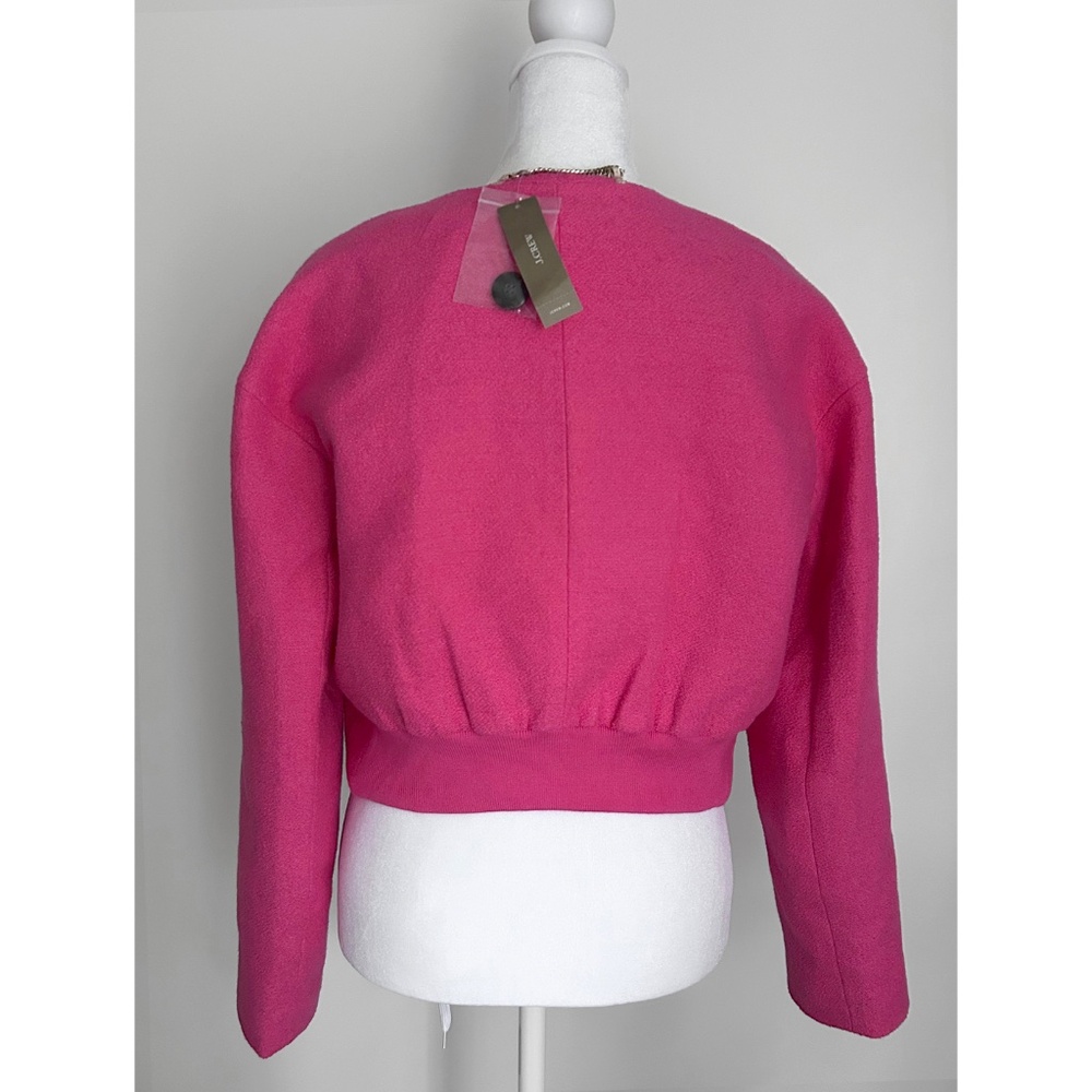 NWT! J. Crew Collection Lady Bomber Cotton Boucle Hot Pink Cropped Blazer, 4 - Picture 3 of 5